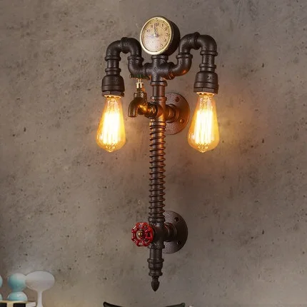 Loft Stijl Industriële Muur Verlichtingsarmaturen Voor Home Klokken En Horloges Waterleiding Edison Wandkandelaar Indoor Verlichting|wall fixture|edison wall sconcewall sconce - AliExpress