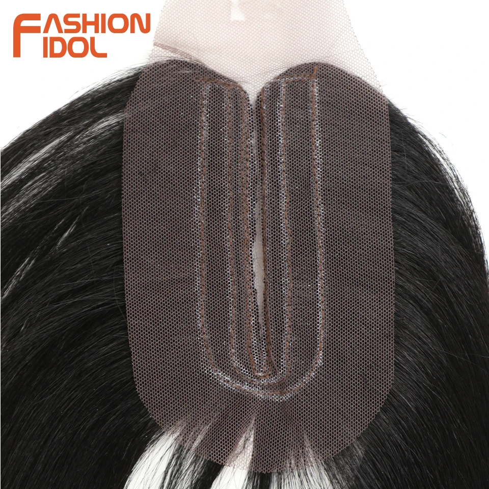 # pacotes de cabelo sintético com fechamento tecer extensão do cabelo