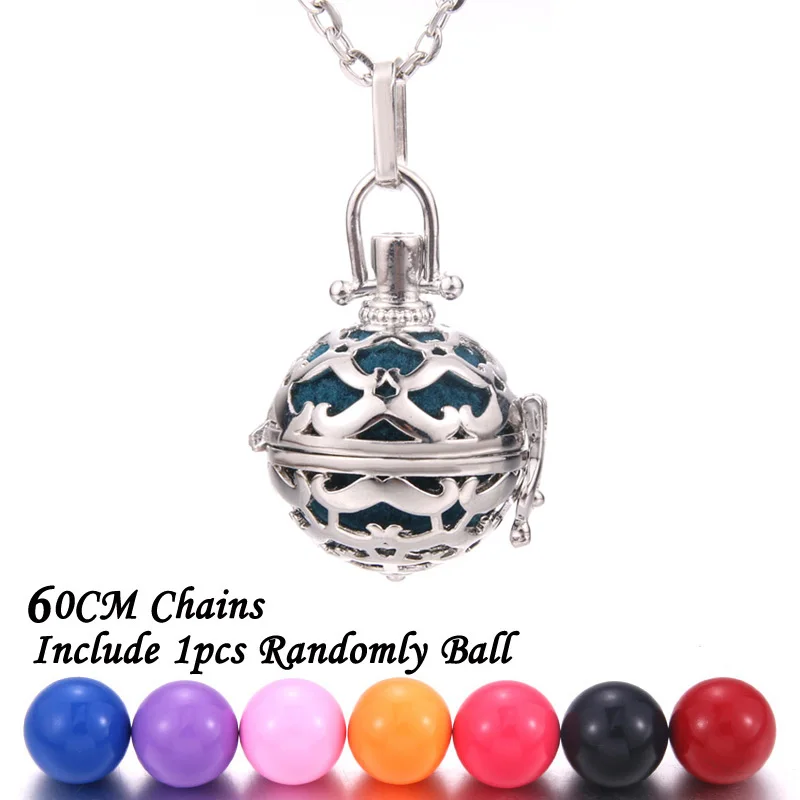 New Aromatherapy lockets Vintage silver Perfume Diffuser necklaces Aroma Essential Oils Pendant Necklace Pregnant woman necklace - Окраска металла: 12