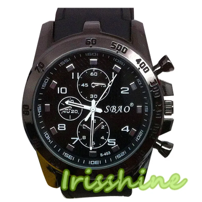 Irisshine#7024 часы из нержавеющей стали роскошные спортивные аналоговые кварцевые современные мужские модные наручные часы relogio masculino - Цвет: Черный