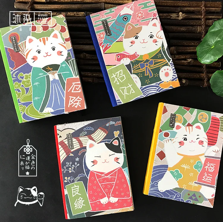 

Notebook Fortune Cat Note Book Japanese Style Kimono Kitty Notepad Journal Diary Agenda A6 for student Wholesale drop shipping
