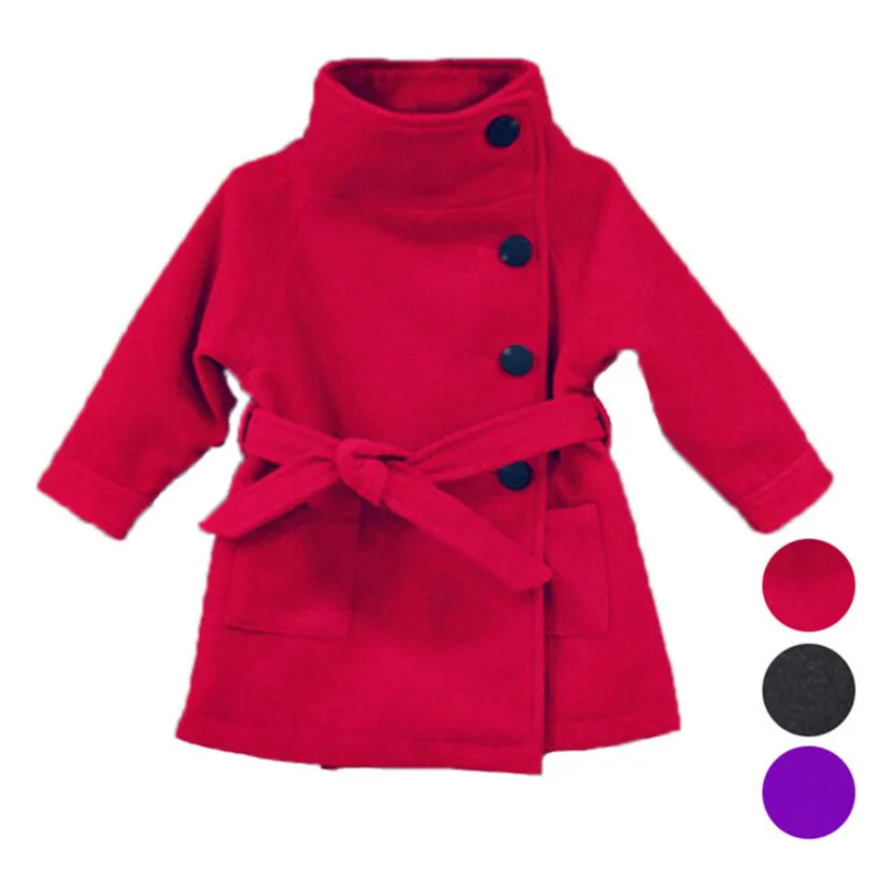 Длинная Куртка для девочек; детское однотонное пальто с капюшоном; детская верхняя одежда на весну-осень; Детское пальто; Одежда для девочек; цвет красный, фиолетовый, серый
