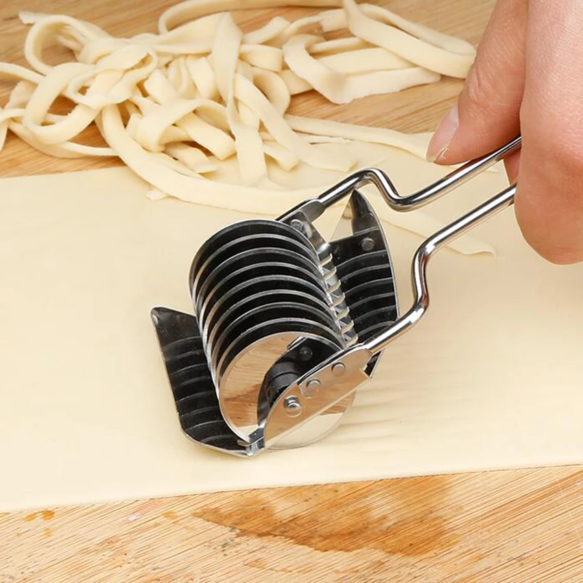 

1PC Stainless Steel Spaghett Noodle Maker Lattice Roller Docker Dough Cutter Tool Kitchen helper DIY Dough cutting tool