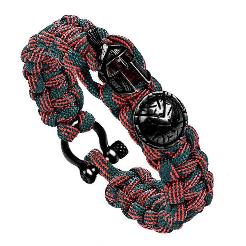 

Luxury Outdoor Survival Bracelet Spartan Helmet Warrior Men Bracelets Pulseira Luxury Handmade Rope Ladies Bracelet Summer Gift