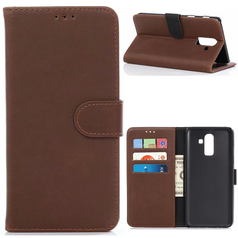 

30pcs/lot For Galaxy Feel2 SC-02L Case Card Slots Stand Vintage Crazy Horse Wallet Leather Case For Samsung Galaxy J8 2018