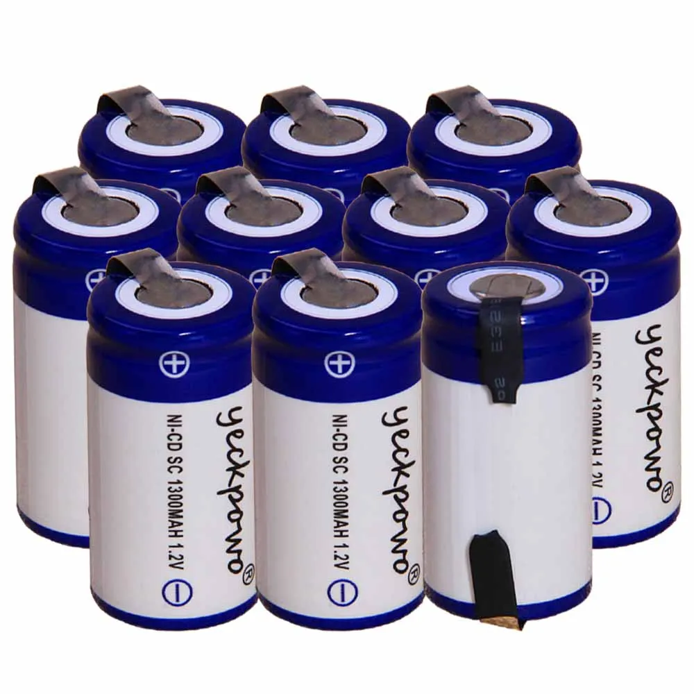 

Lowest price 10 piece SC battery 1.2v batteries rechargeable 1300mAh nicd battery for power tools akkumulator