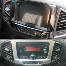 Серебряная и черная хромированная рамка накладка из нержавеющей стали на центральную консоль штатную магнитолу 2DIN медиа мультимедийное головное устройство для Lada Xray Лада Иксрей