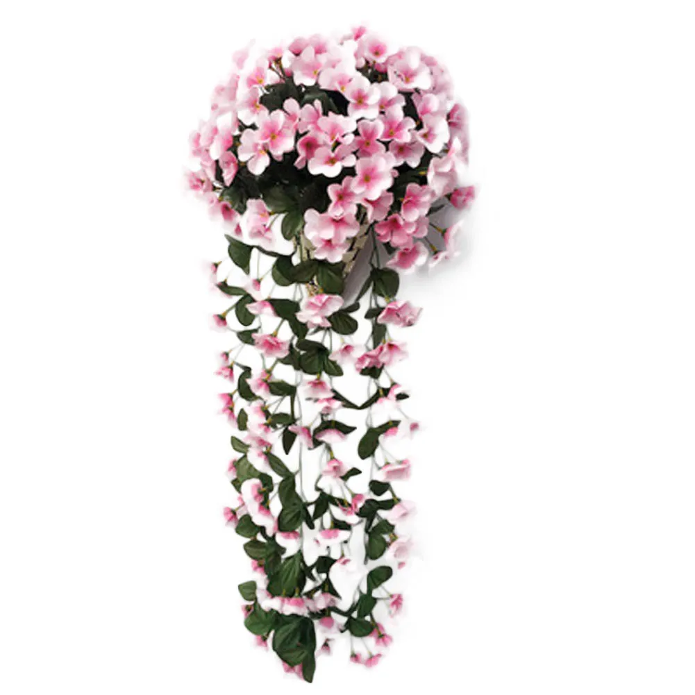Artificial Violets Flowers With Leaves Ivy Silk Wall Hanging Vine for Wedding Home Accessories Balcony Decorattion DIY Bouquet Artificial Violets Flowers With Leaves Ivy Silk Wall Hanging Vine for Wedding Home Accessories Balcony Decorattion DIY Bouquet