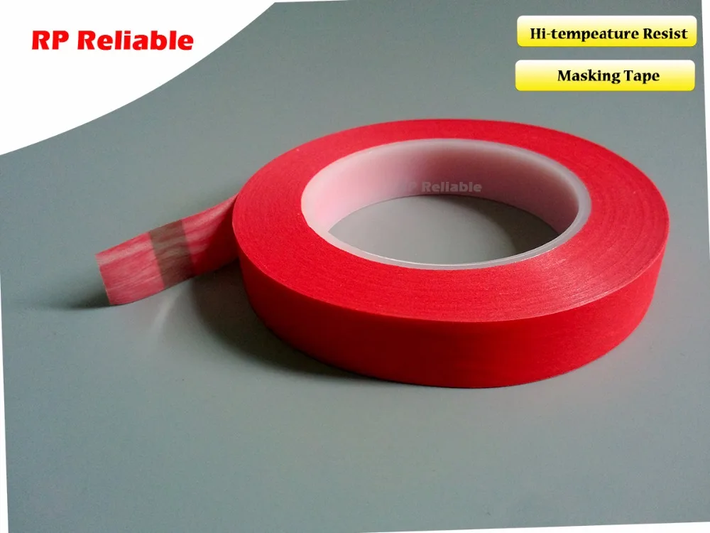 1x 25mm*33M*0.25mm PET Masking Paper Tape for PCB SMT Wave Soldering Tin Coating Sheilding Red Color, Customize Width Cut Accept