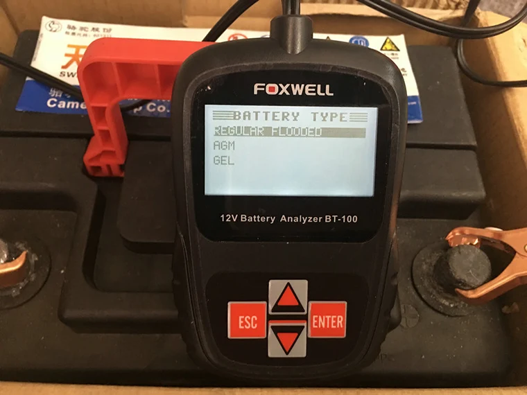 FOXWELL BT100 PRO 6 в 12 В автомобильный аккумулятор тест er для затопленного AGM гель 100 до 1100 CCA 200 AH Тест 6 в 12 Вольт Автомобильный анализатор