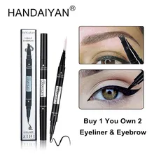 HANDAIYAN жидкая подводка для глаз Карандаш Водонепроницаемый 2 головы подводка для глаз ручка долговечный натуральный косметический макияж для глаз 4 Forked бровей ручка