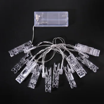 

NEW 1.2M 10 LED Card Picture Photo Clips Pegs Bright String Light Lamp Indoor Gifts H15