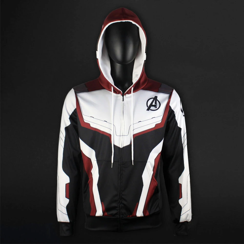 Men Women Avengers Endgame Realm Cosplay Hoodies 3D Pullover Sweatshirt Quantum Realm Superhero Zipper Jacket Costumes