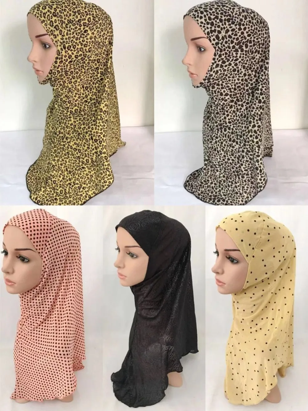 Готовы носить полное покрытие дамы Леопардовый принт шапочки под хиджаб
