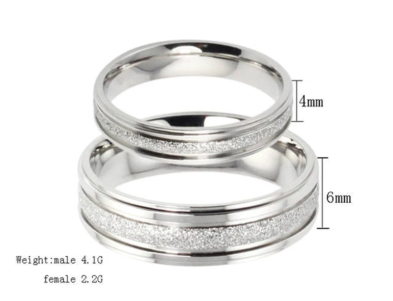 Модные ювелирные изделия высокого качества 316L кольца из нержавеющей стали серебристого цвета тусклый полированный круг пара кольцо обручальное кольцо