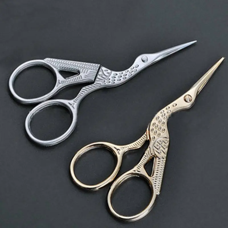 New Hot New Stainless Steel Scissors Retro Crane Shape Stork Embroidery Sewing Tools Measures Craft Shears CrossStitch Scissors