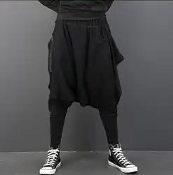 Черный Личность осень молния брюки мужские свободные брюки большой карман шаровары мужские ноги брюки мода уличная Новинка 2019