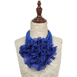 Женская однотонная шапка цветочный воротник шарф Роскошные кольцо для шейного платка шейные шарфы мягкие