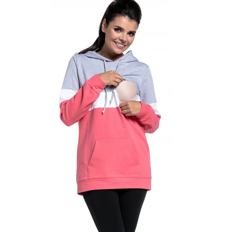 More Function Breastfeeding Clothing Lactation Woman Long Sleeve Top Nursing Pregnant Clothes Pregnancy Tshirt Maternity Tops