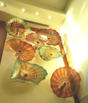 

Home Decor Flower Murano Glass Wall Art Dale Multi Colored Hanging Plates Wall Art