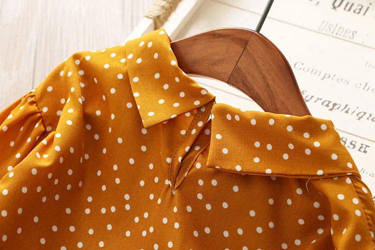 Camisas para Bebê Meninas Chiffon Camisa Blusa Vinho Vermelho Dot Manga Longa Primavera Menina Básico Roupas 2020 Crianças Bonito Topos 36 Home & Garden
