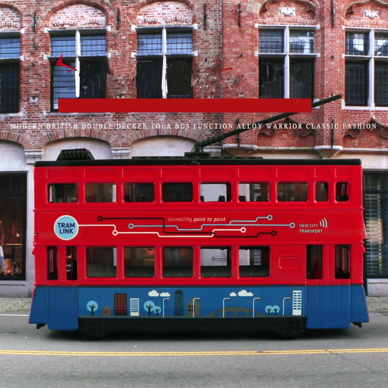 

1:32 alloy pull back bus model, high imitation Double-decker bus,sightseeing tram,flash toy vehicle, free shipping