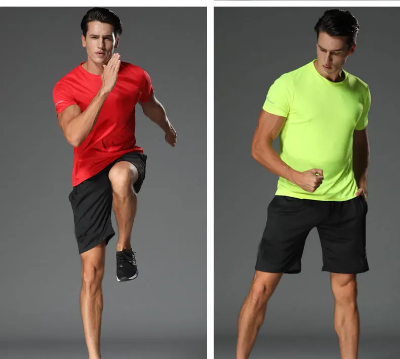 Новая мужская одежда для фитнеса с коротким рукавом шорты одежда для бега Быстросохнущий баскетбольный спортивный костюм