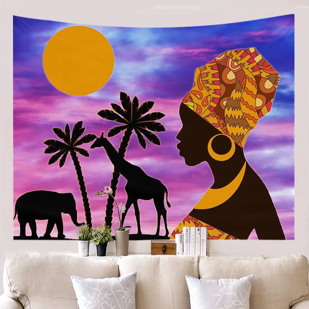 

T African Woman Tapestry Wall Hanging Cloth Hippie Boho Decor Historic Hippie Tapestry Carpet for Window Decoration Home Decor