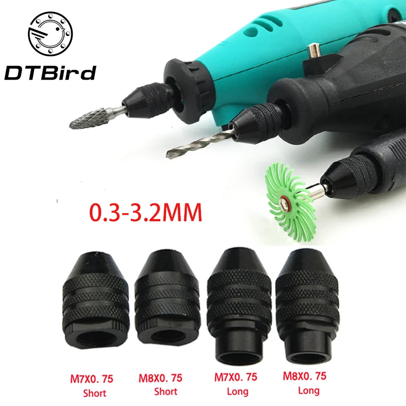 

4 types Multi Chuck Keyless For Dremel Rotary Tools 0.3-3.2mm Keyless Drill Bit Chucks Adapter Converter Universal Mini Chuck