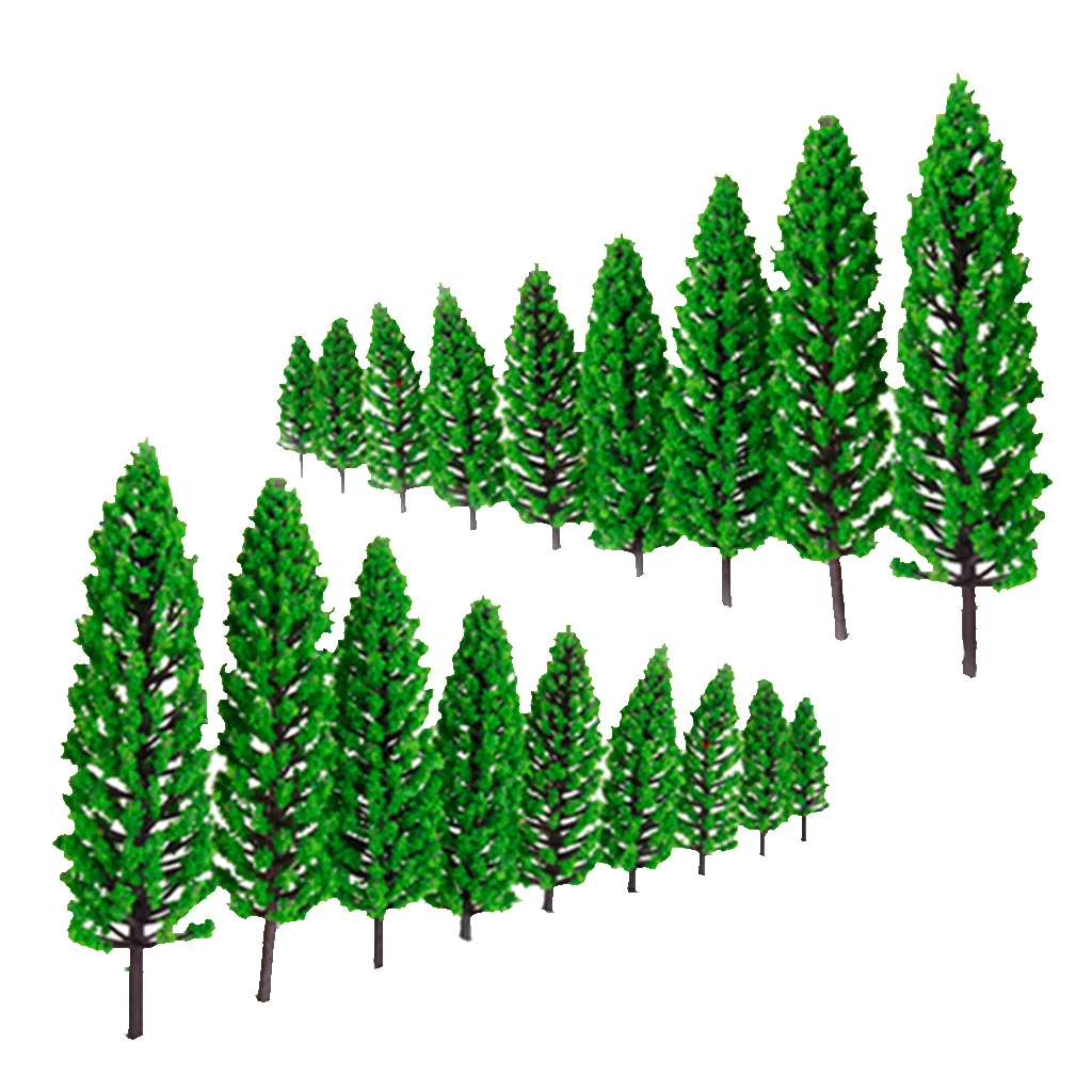30Pcs  Green Model Trees Painted HO N Layout For Diorama Architecture