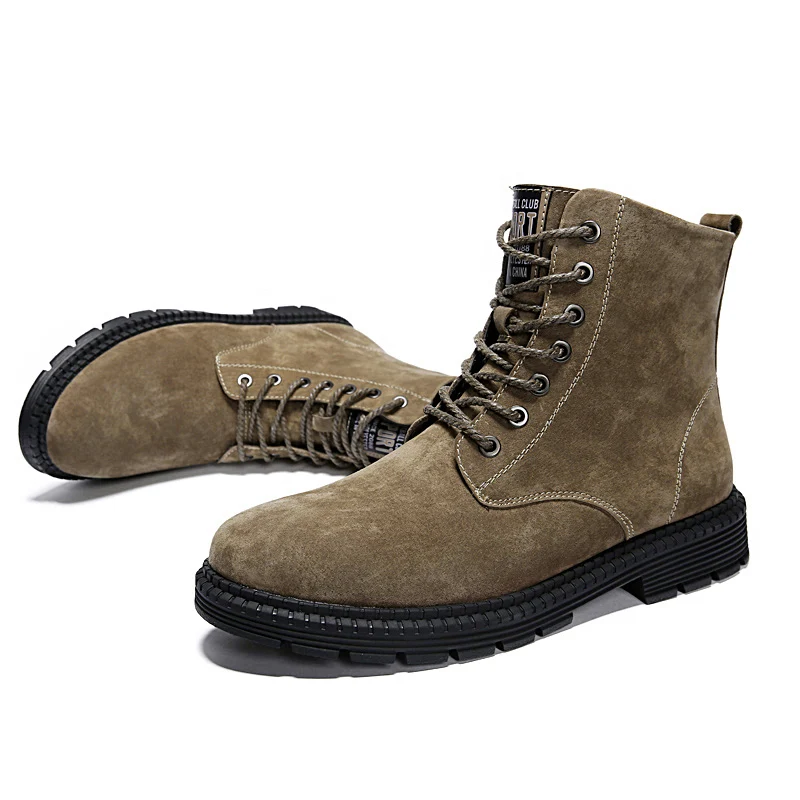 Мужские высокие кожаные осенние ботинки в стиле милитари; качественные мужские ботинки в стиле милитари; ботинки-дезерты; рабочие ботинки в армейском стиле; кожаные зимние ботинки - Цвет: camel