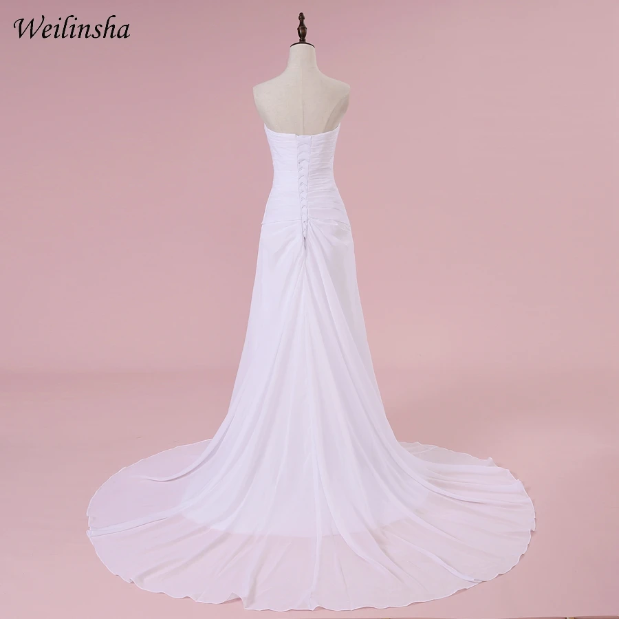 Weilinsha romântico querida vestidos de casamento chiffon