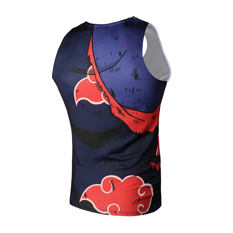 Футболка без рукавов ниндзя Хокаге футболки с круглым вырезом приталенный