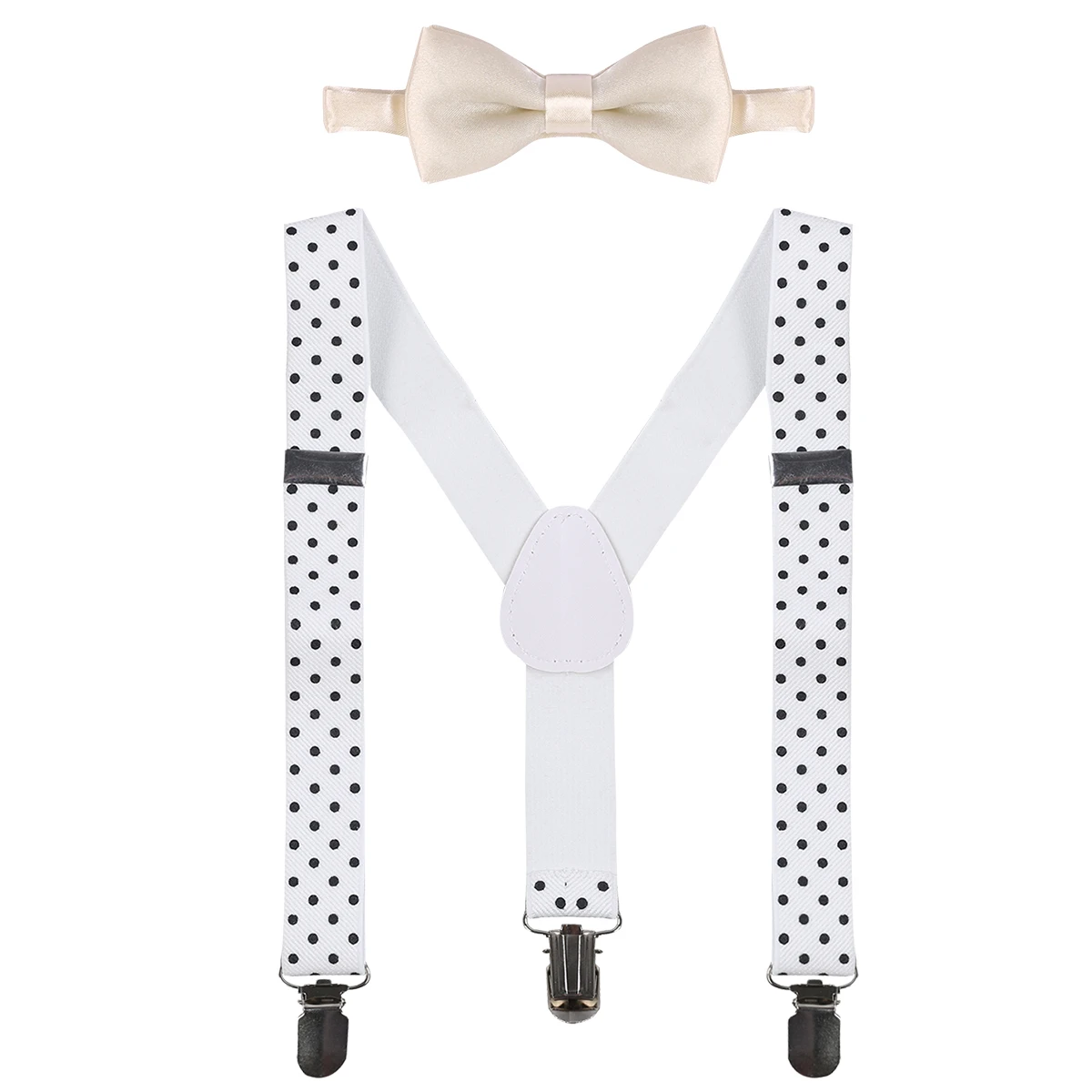 Popular-Mmos Unisex Kids Adjustable Y-Back Suspenders With Bowtie Set