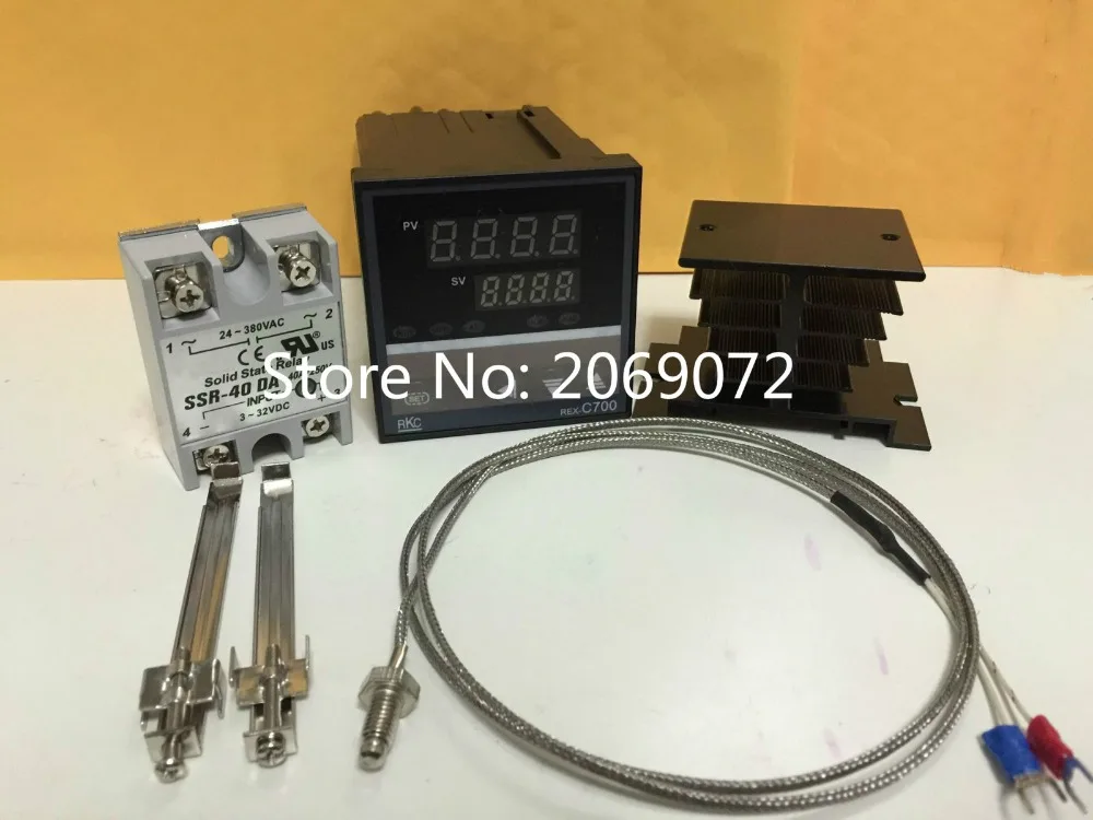 Цифровой PID 100 240VAC REX C700FK02 V * контроллер температуры 0 400C выход SSR + k 1M M6 термопара
