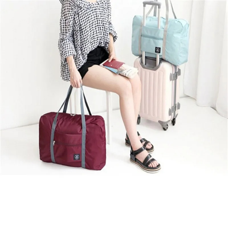 Waterproof Nylon Travel Bags Women Men Large Capacity Folding Duffle