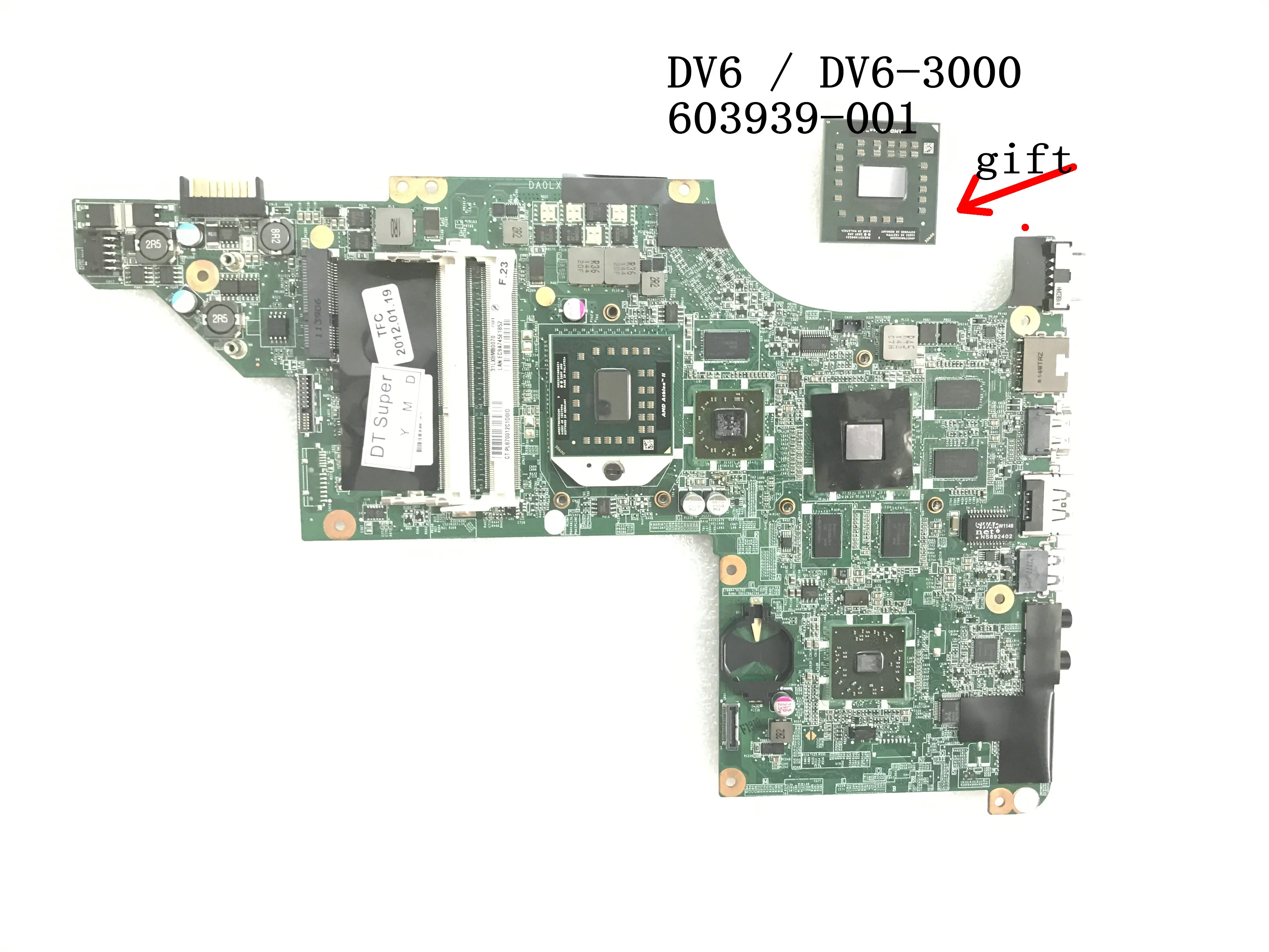 BiNFUL الأسهم 100% جديد 603939-001 DA0LX8MB6D1 ل جناح HP DV6 DV6-3000 اللوحة المحمول HD 5650 بطاقة فيديو + الشحن المعالج