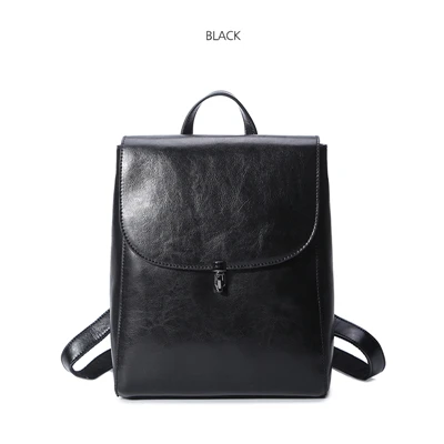 Модные Качественные chengguan 260 натуральная кожа рюкзак для отдыха простота шесть цветов удобные с высокой пропускной способностью практичный - Цвет: Черный