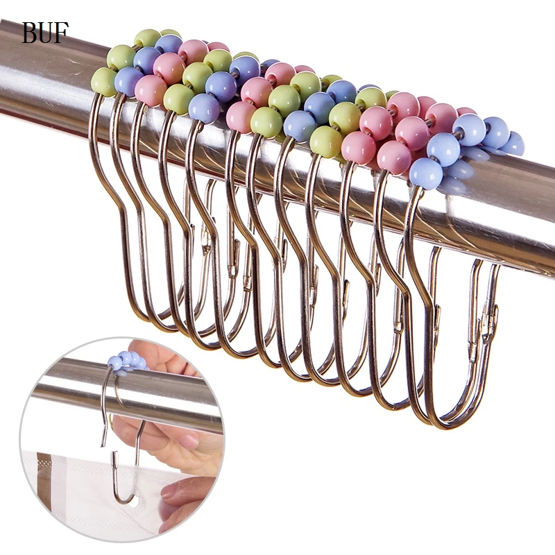 BUF Multifunction Shower Curtain Hook Portable Space Saving Bathroom