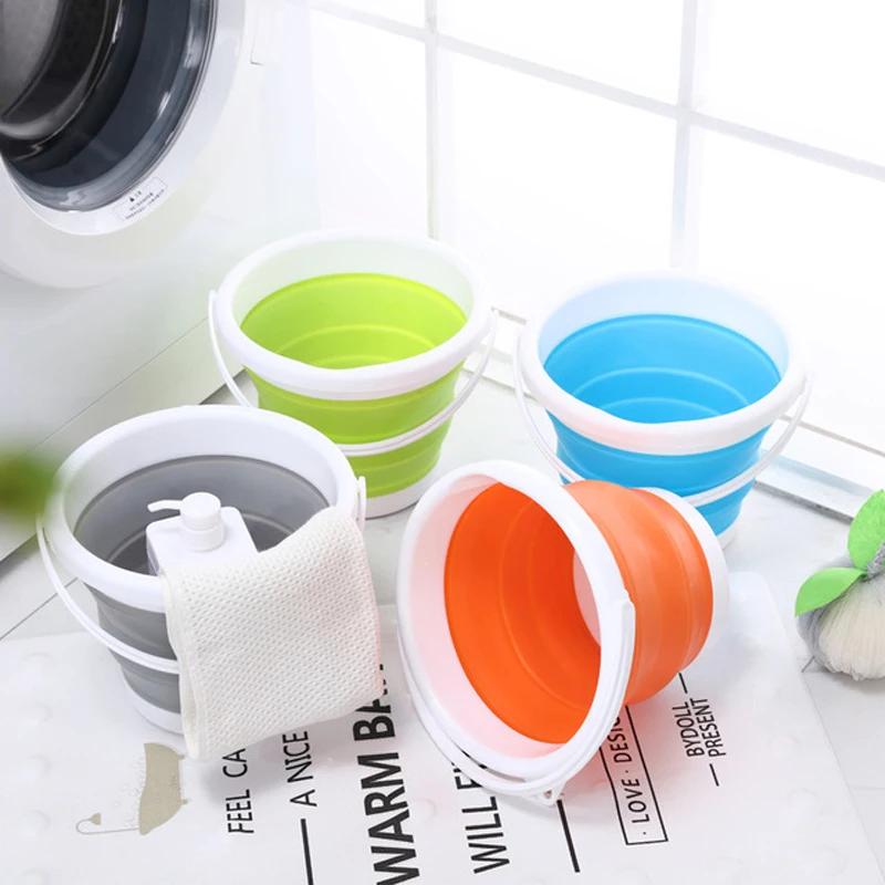 

Portable Folding Bucket Bathroom Silicone Storage Bucket Collapsible Basin Car Wash Bucket For Outdoor Camping Hiking Fishing