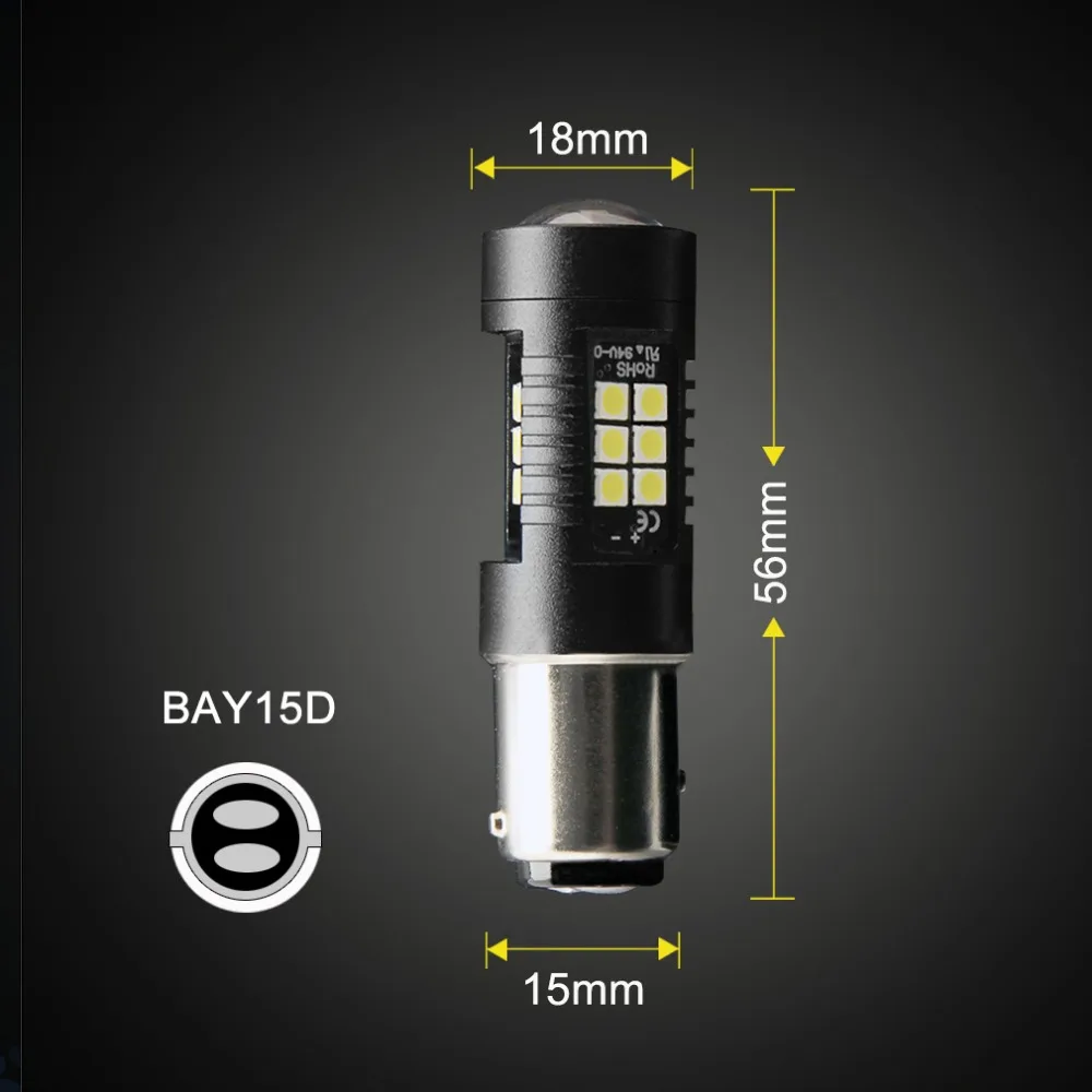 2 шт. 1156 P21W BA15S светодиодный BAU15S PY21W 1157 BAY15D P21/5 Вт светодиодный лампы автомобиля задние фонари тормоза задний фонарь белого и желтого цвета, желтый красный 12V