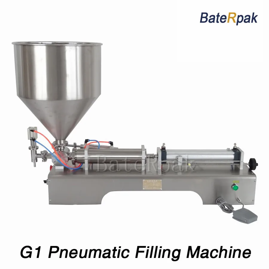 G1 нержавеющая сталь горизонтальная пневматическая паста Автоматическая машина для наполнения, BateRpak высокая вязкость паста машина для наполнения, 10-100 мл