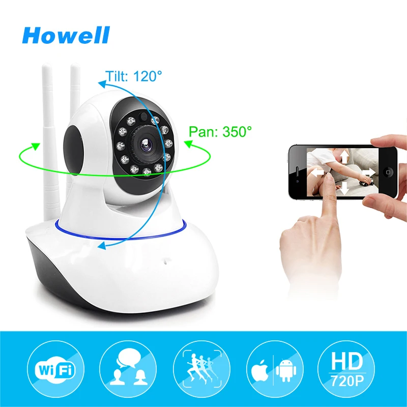 Howell Network Security Video Camera P2P Wifi IR-Cut IP Camera 2 Ways Audio Wireless CCTV Surveillance Camera 720P Baby Monitor camera : image Howell Network Security Video Camera P2P Wifi IR-Cut IP Camera 2 Ways Audio Wireless CCTV Surveillance Camera 720P Baby Monitor camera