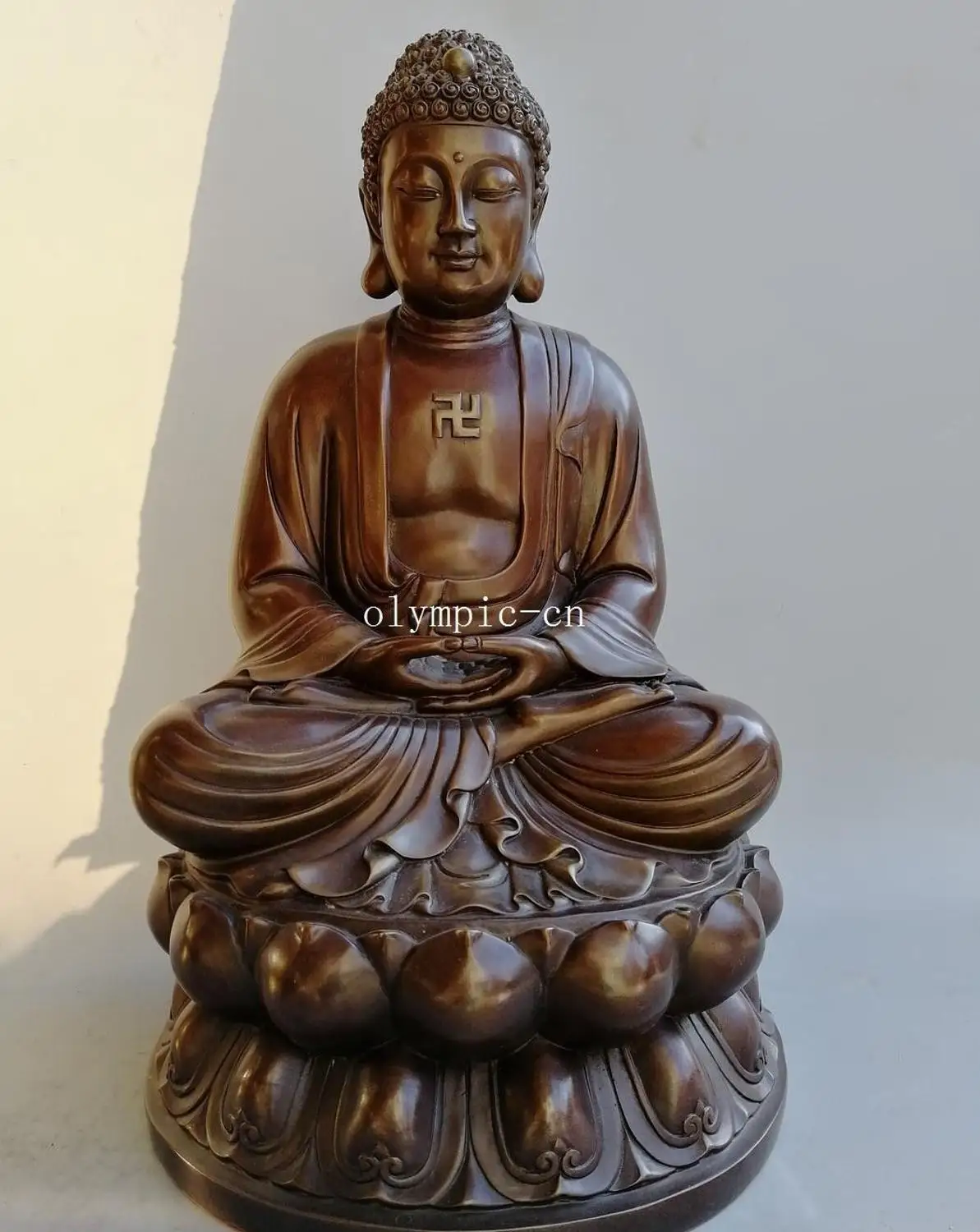 Бронзовый резной Храм Лотоса 18 дюймов буддизм tathagata vairochina Sakyamuni buddha | Дом и сад