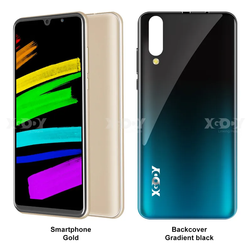 Смартфон XGODY P30 3g " 18:9 Android 9,0 2 Гб ОЗУ 16 Гб ПЗУ MTK6580 четырехъядерный двойной 2800 мАч gps WiFi 5MP мобильный телефон celular - Цвет: Gold-Black case