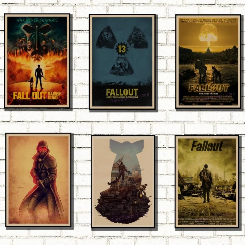 Fallout 3 4 игровой плакат серия Fallout игра Ретро плакат, крафт-бумага для бара кафе домашний декор Настенная роспись/2030