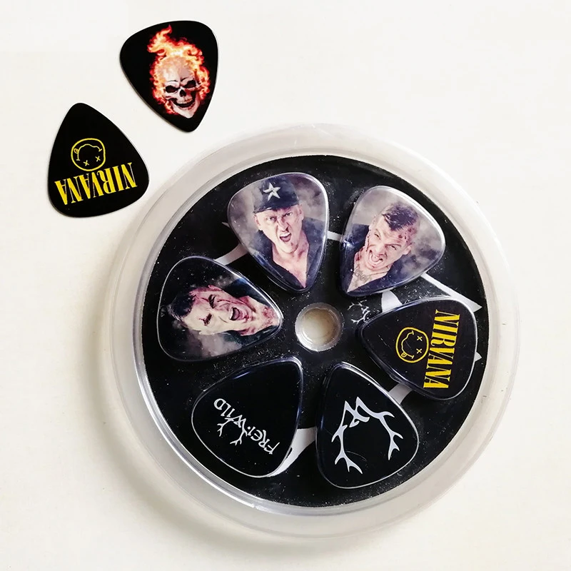 

Custom Guitar Picks with Round Blister Box 6-12pcs/box Jazz Guitar Plectrum Guitar Accessories