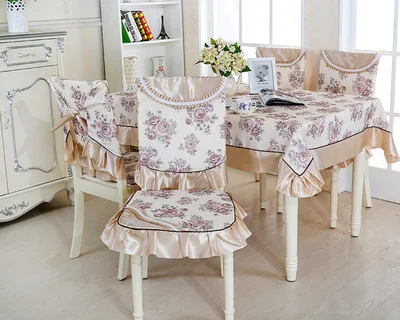 

10Set DHL Free 13pcs/set Floral Embroidery Crocheted Table Clothes Set Vintage Polyester Tablecloth Chair Cover Home Decoration