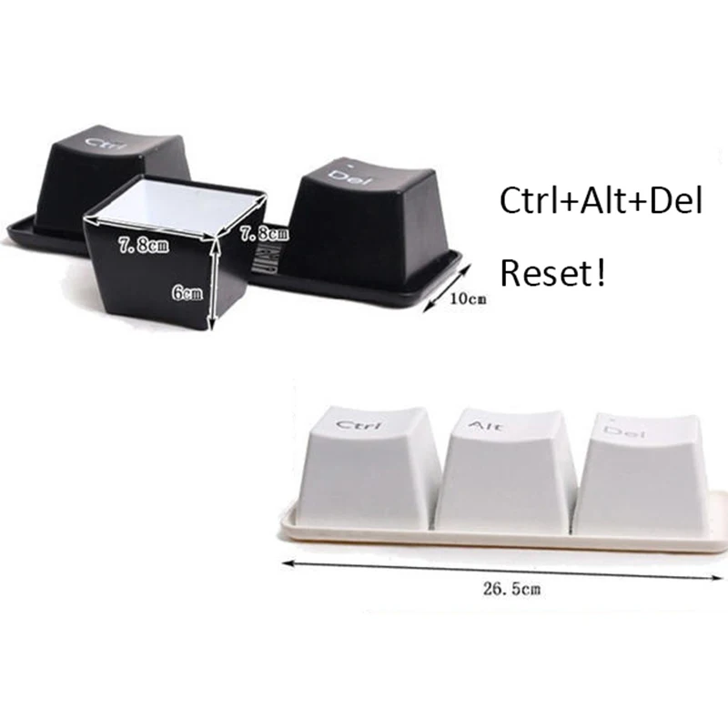3 шт./компл. простая клавиатура Ctrl ALT DEL новый оригинальный тип чашка для чая молока