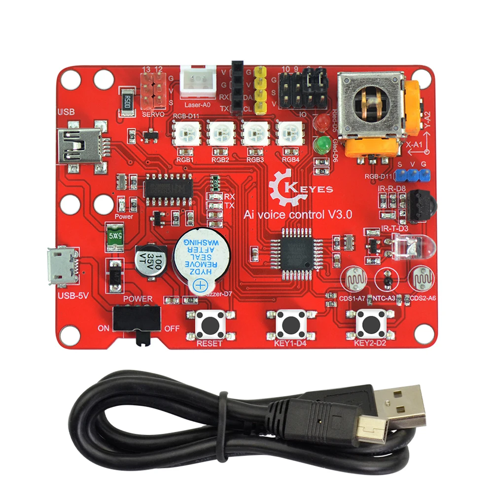 

KEYES ATMEGA328P-AU Ai voice control V3.0 board compatible with the Arduino sensor red and eco-friendly